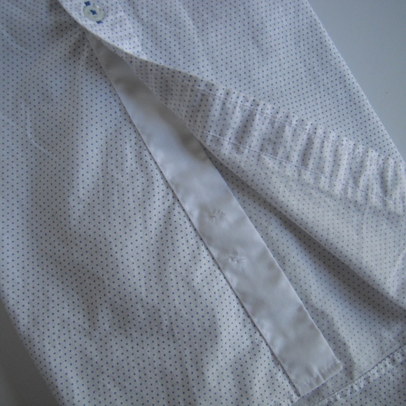 T.M.Lewin Dot Print Long Sleeve Shirt 100% Cotton - Picture 6 of 8